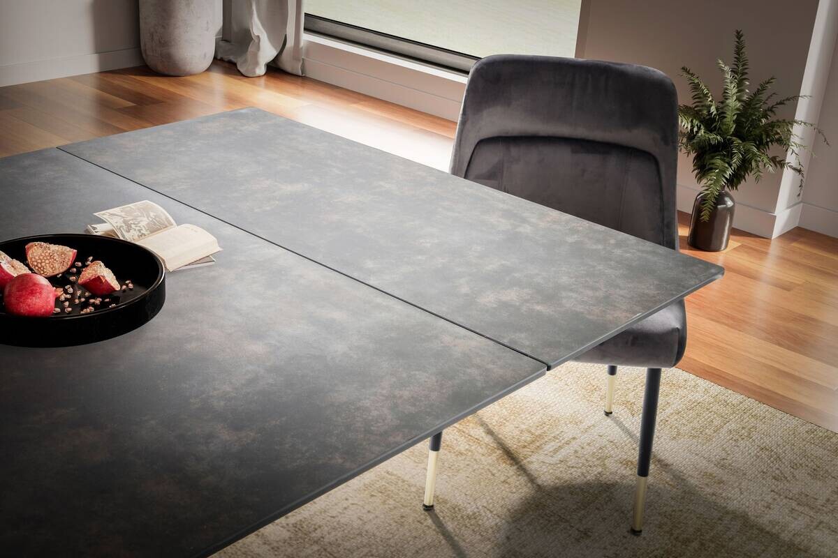 Esstisch schwarz Marmor Optik B/H/T: ca. 180x78x95 cm