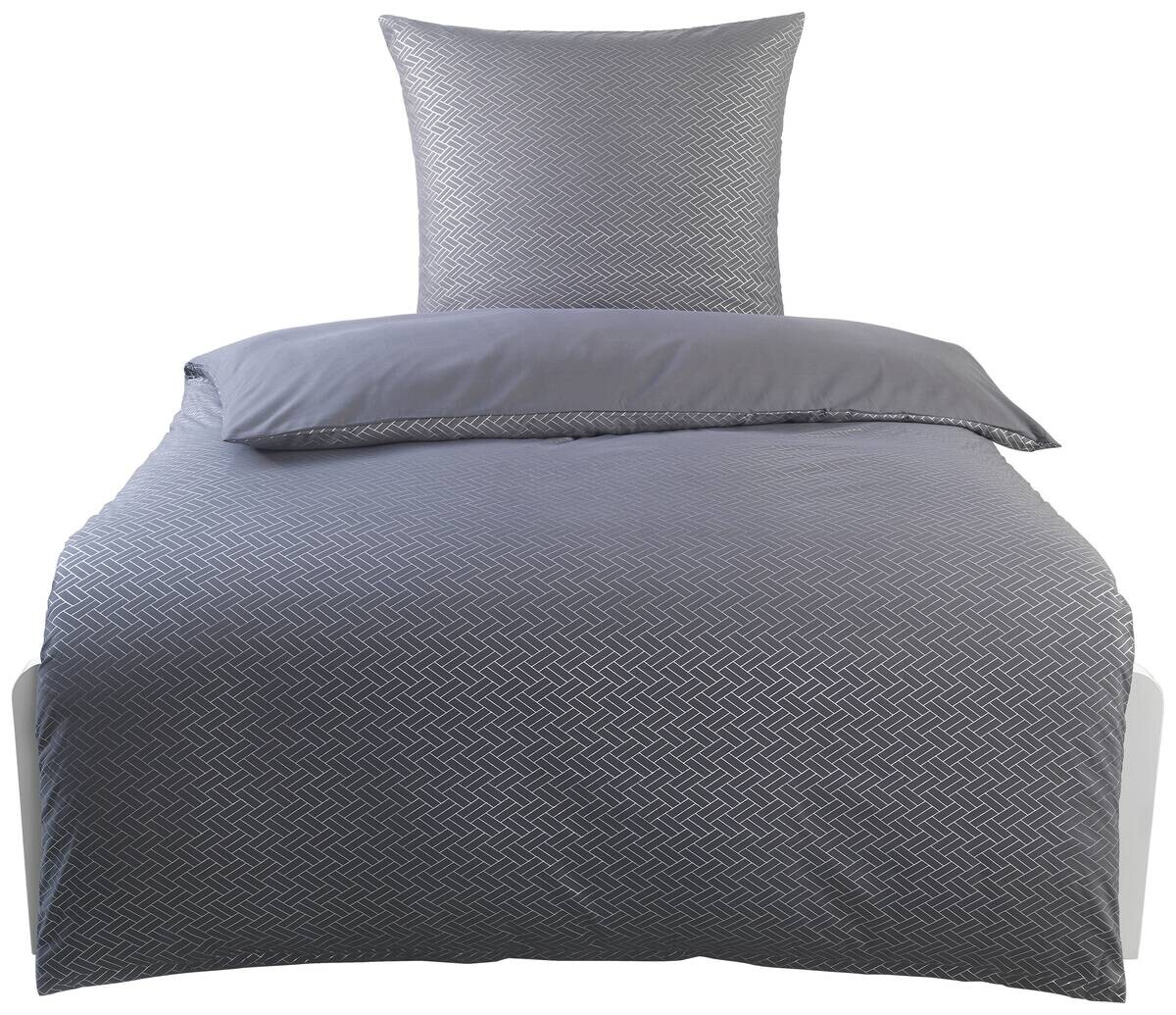 Microfaser Bettwäsche anthrazit silber 100% Polyester B/L: ca. 135x200 cm | anthrazit, silber | 135,00/200,00 cm