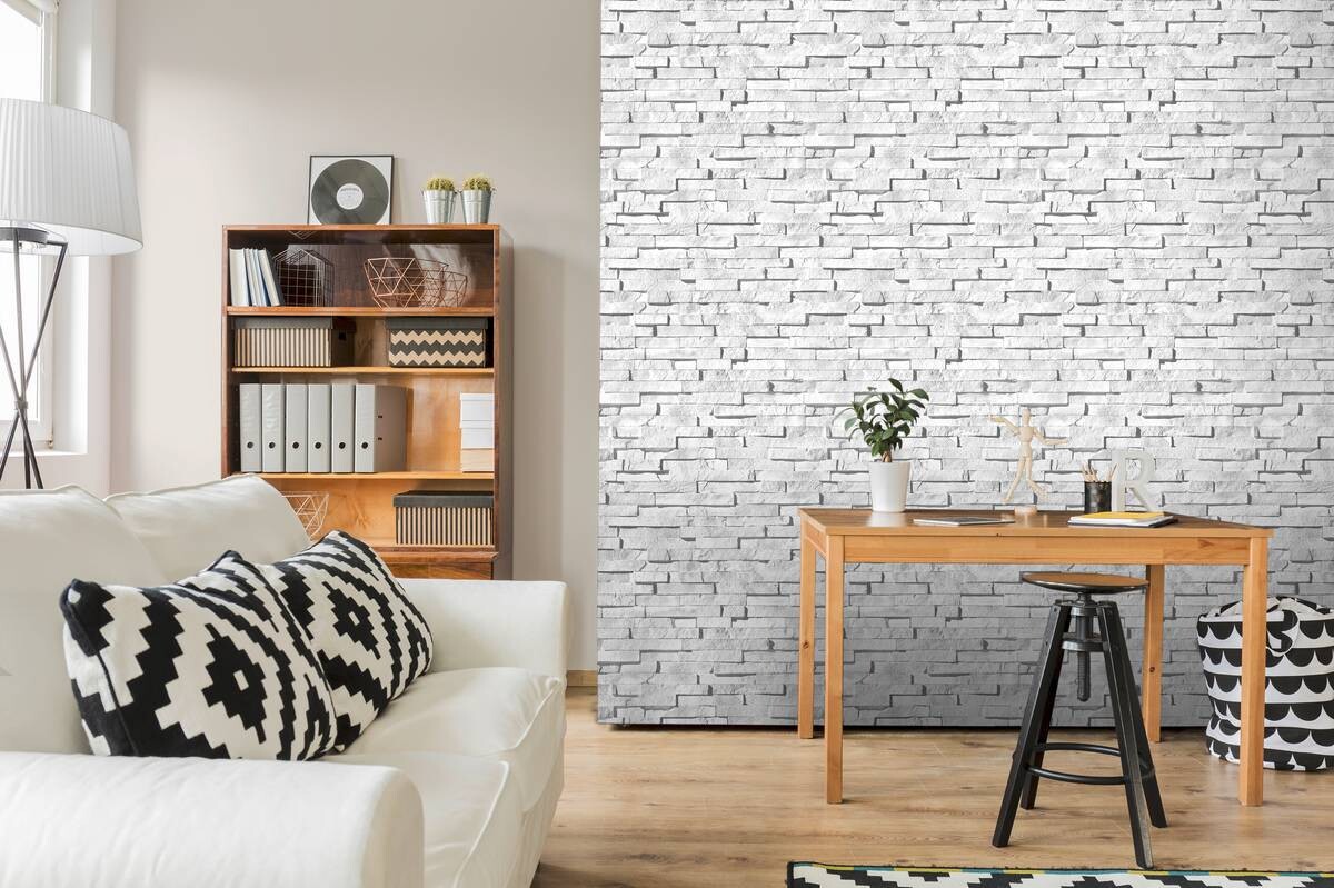 UGEPA Vliestapete Steinoptik grau B/L: ca. 53x1005 cm