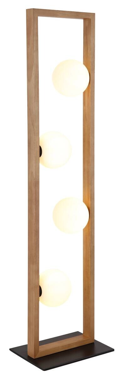 GLOBO Stehlampe schwarz Opal Metall Glas B/H/T: ca. 20x110x28 cm G9 4 Brennstellen