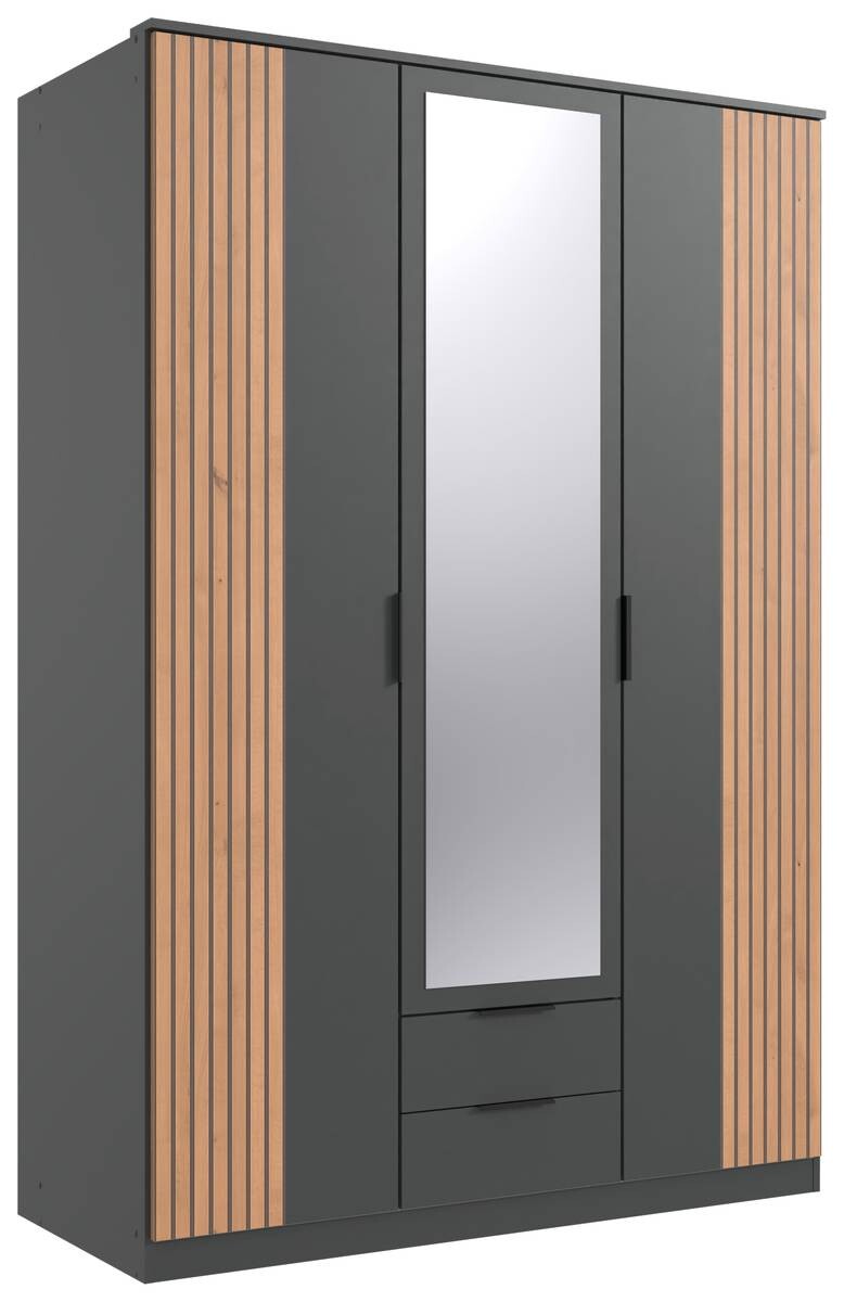 Kleiderschrank Lübeck Graphit Eiche Artisan Nachbildung B/H/T: ca. 135x199x58 cm