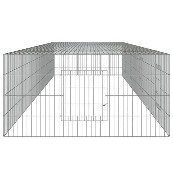 vidaXL Kaninchenkäfig silber Eisen B/H/L: ca. 109x54x433 cm