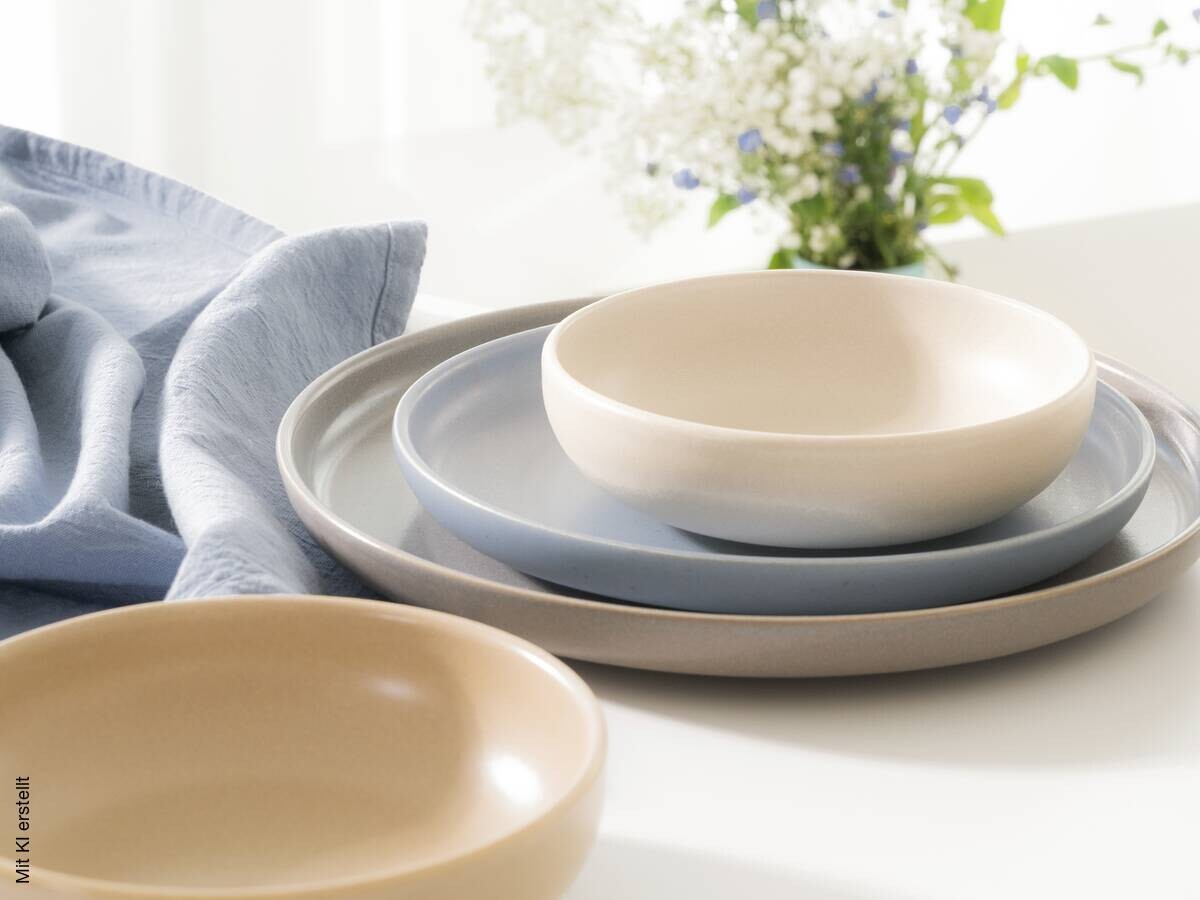 CreaTable Tafelservice Uno Nordic bunt Steinzeug 12 tlg.