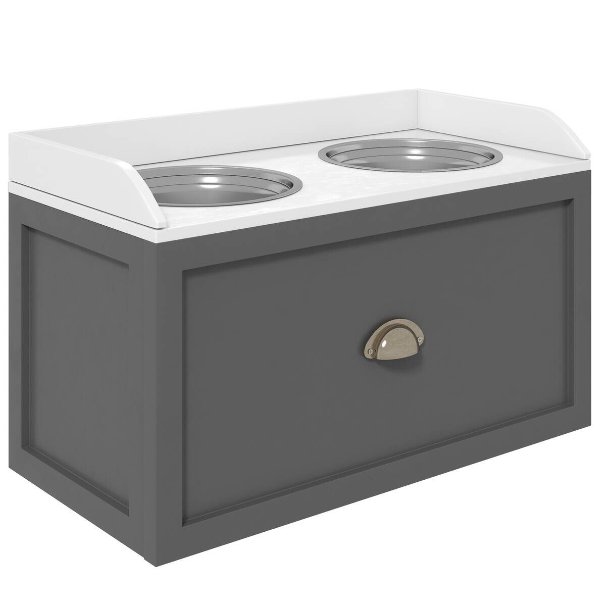 PawHut Hundenapf grau MDF B/H/L: ca. 30x36x60 cm