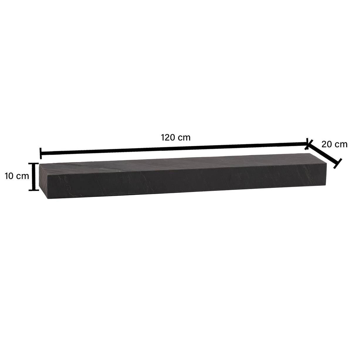 Wandregal grau B/H/T: ca. 120x10x20 cm