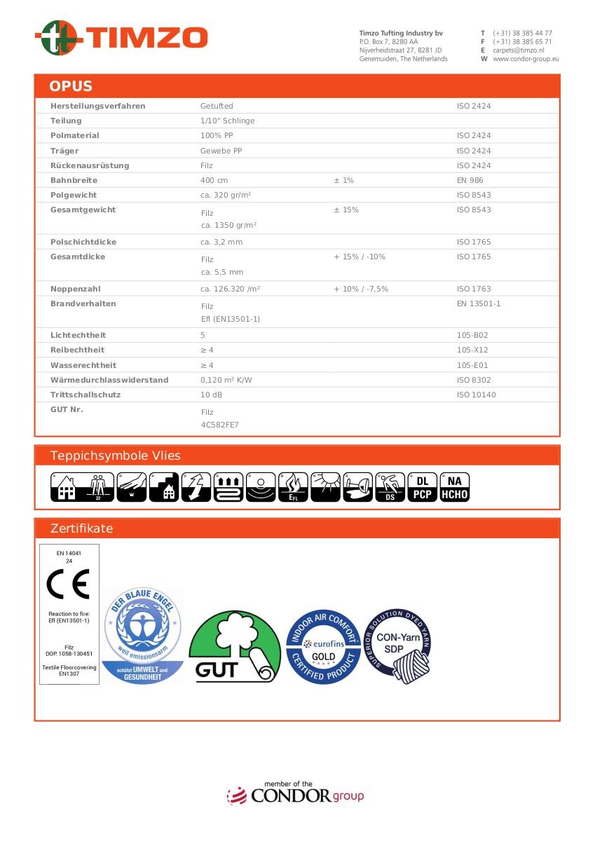 Teppichboden Opus anthrazit B: ca. 400 cm pro m²