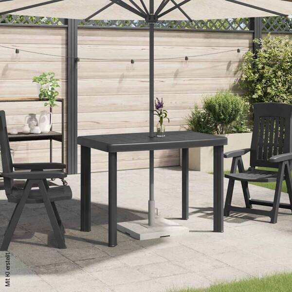 vidaXL Gartentisch anthrazit Kunststoff B/H/L: ca. 68x72x101 cm