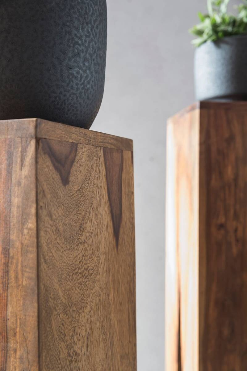 Beistelltisch 3er-Set. natur Echtholz