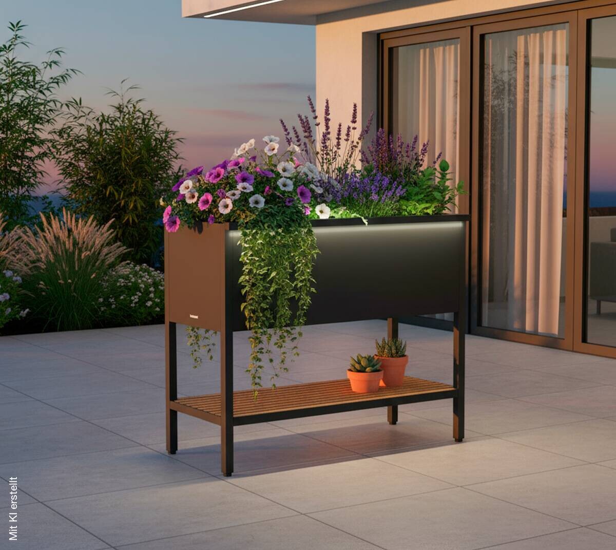 Herstera Garden Hochbeet Deco anthrazit Stahl B/H/L: ca. 100x80x40 cm