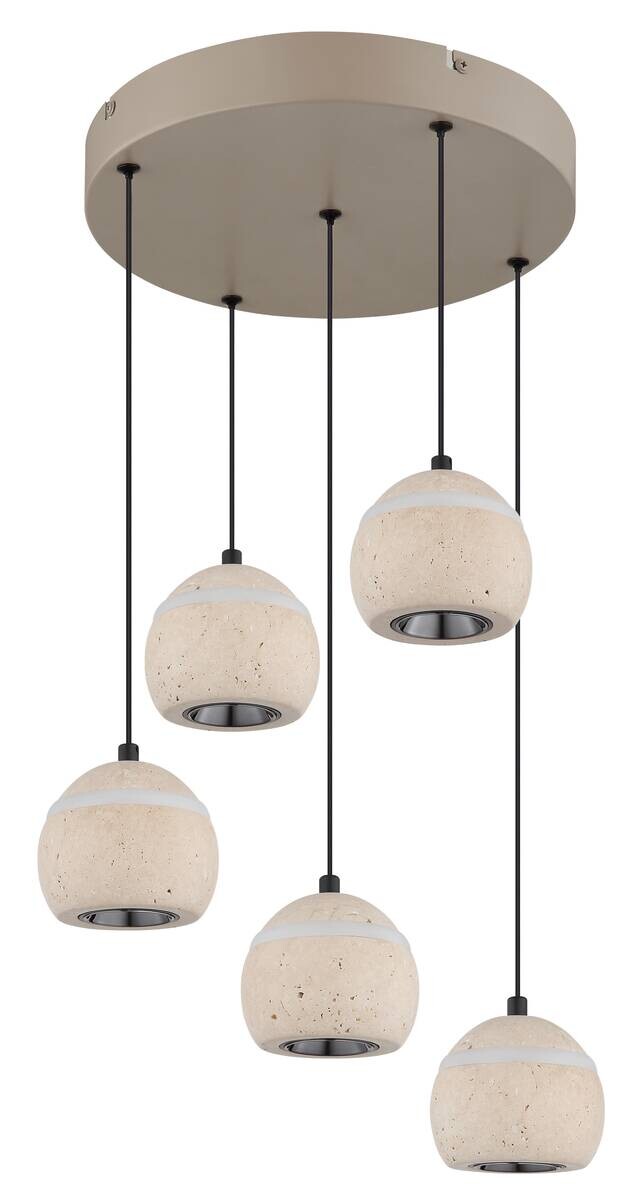 GLOBO LED-Pendelleuchte EVARA sand Metall H/D: ca. 150x37 cm 1 Brennstellen