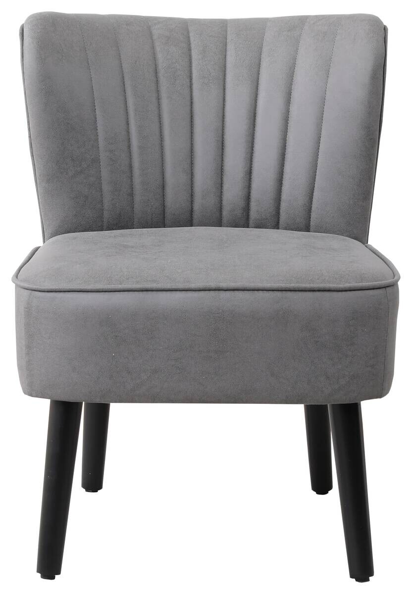 Sessel Emily grau Vintage Microfaser B/H/T: ca. 57x76x72 cm