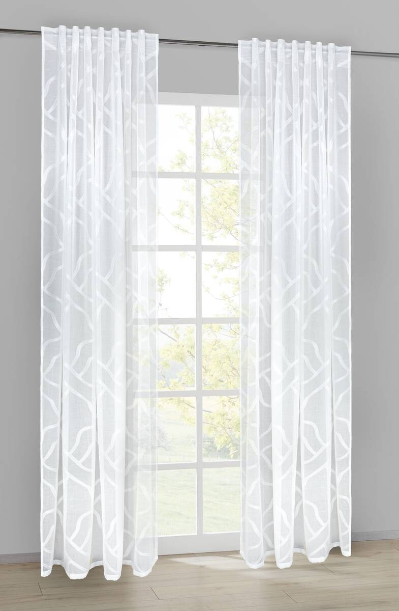 Kombivorhang Rita weiß B/L: ca. 140x245 cm