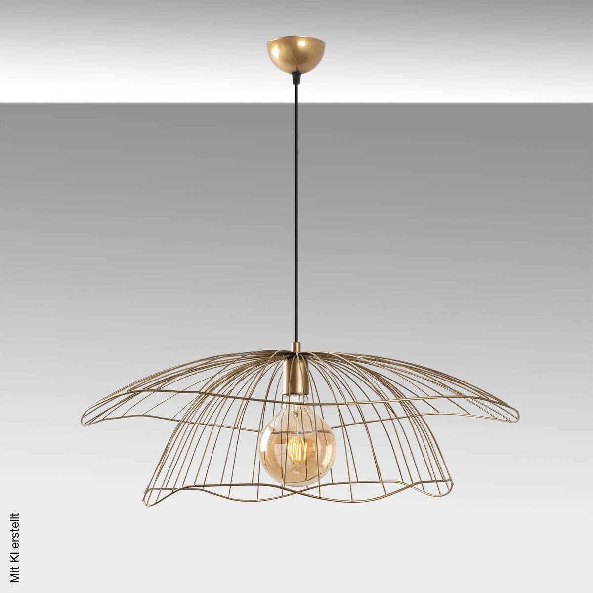 Opviq Pendelleuchte Mantar gold B/H/T/L/D: ca. 70x124x70x70x70 cm E27 1 Brennstellen