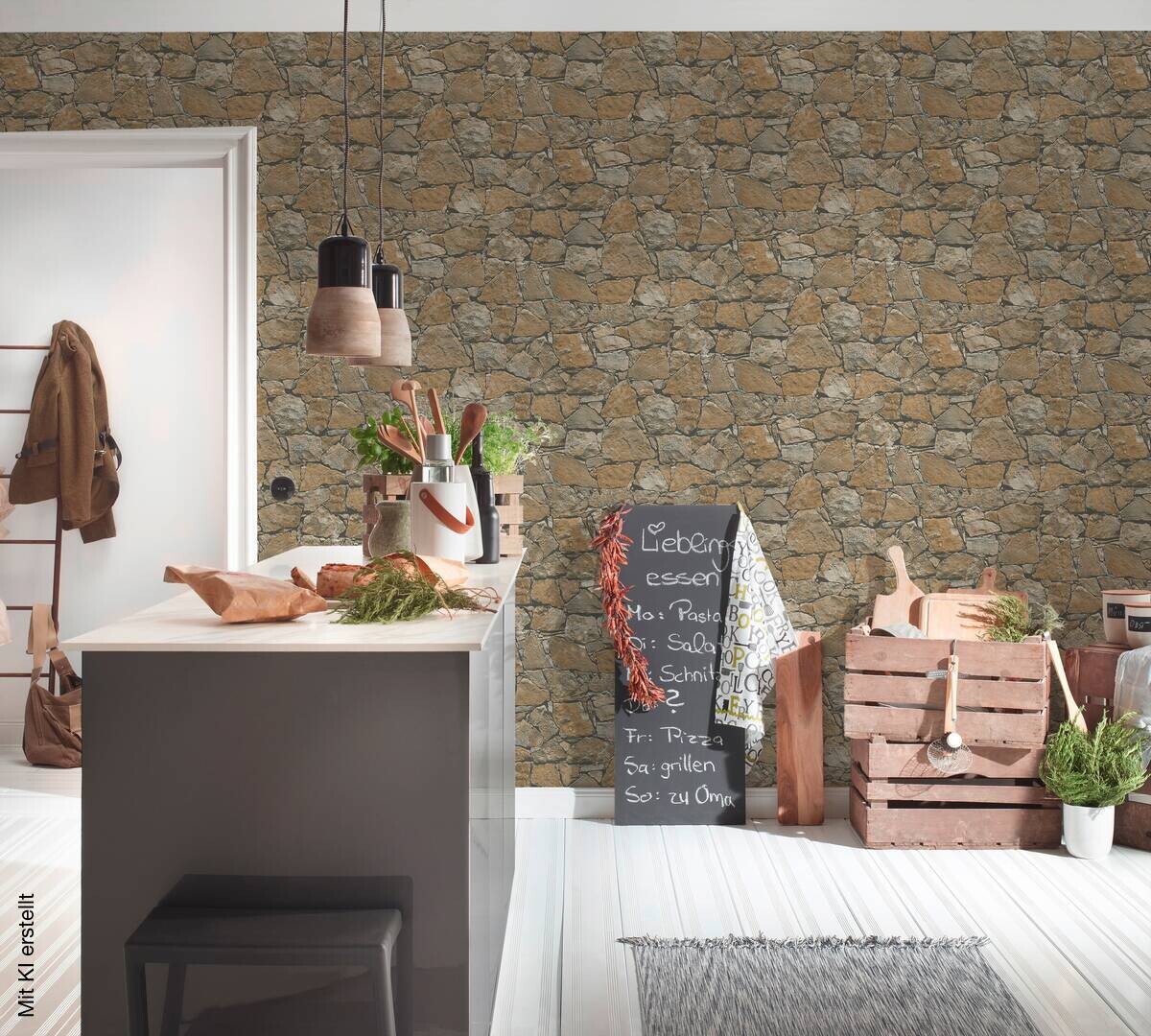 A.S.Creation Vliestapete braun grau beige B/H/D: ca. 53x1005x9,8 cm