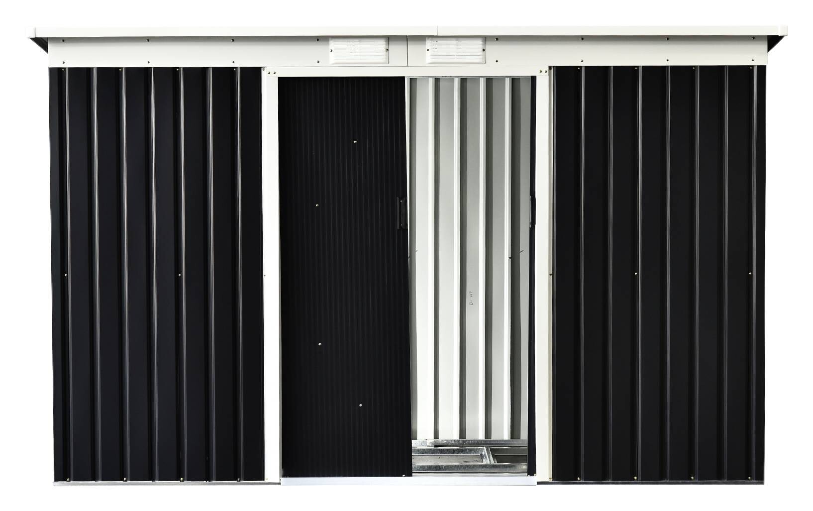 Outsunny Gartenschrank dunkelgrau Stahl B/H/L: ca. 130x173x277 cm