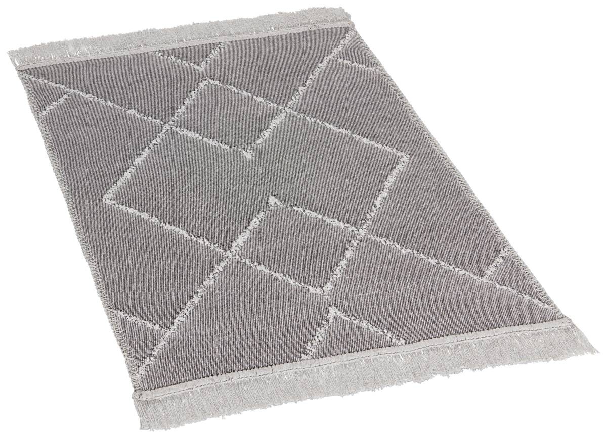 Teppich Boho Kilim grau B/L: ca. 60x90 cm