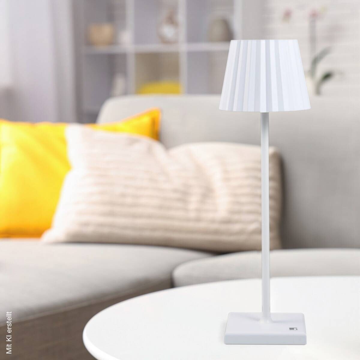 BERGNER LED-Tischleuchte Lines weiß B/H: ca. 11,6x38 cm