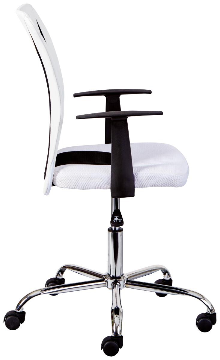 Drehstuhl Donny weiß schwarz Kunstleder Netzstoff