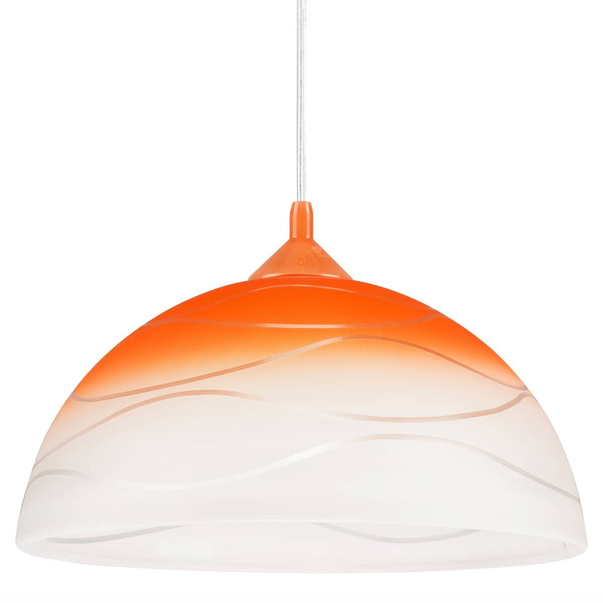 Lamkur Hängeleuchte orange Glas B/H/L: ca. 31x17x31 cm E27 1 Brennstellen