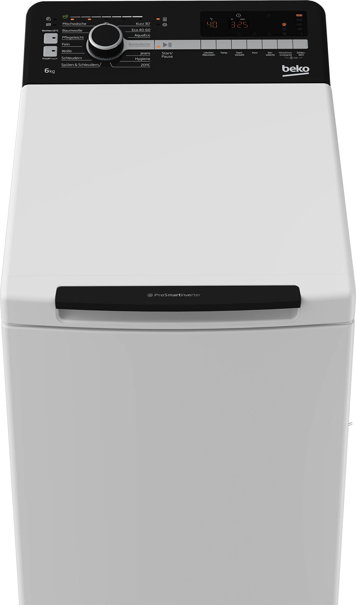 Beko Toplader-Waschmaschine BTL1WFP10622DE EEK: B Spektrum: A bis G 6kg weiß B/H/T: ca. 40x90x60 cm