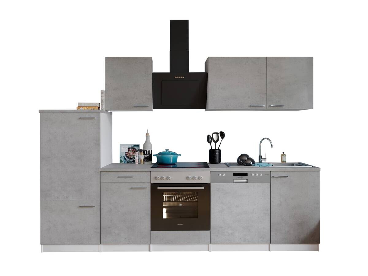 Respekta Küchenblock Malia Beton Optik B/H/T: ca. 280x200x60 cm
