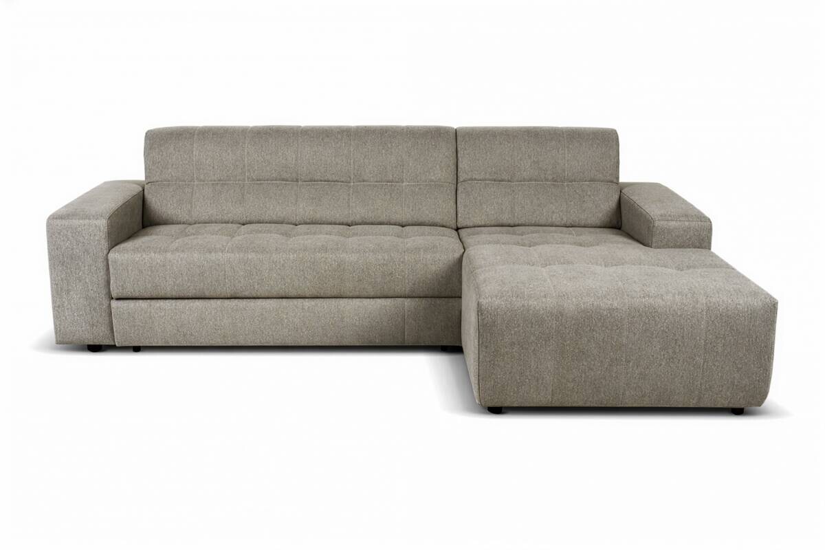 Ecksofa mit Bettfunktion graubraun Flachgewebe B/H/T: ca. 267x93x163 cm