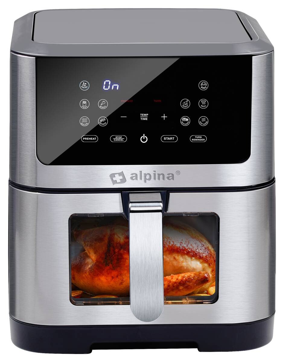 alpina Heißluftfritteuse 871125224542 silber Edelstahl B/H/L: ca. 29,5x36,5x38 cm ca. 8 l