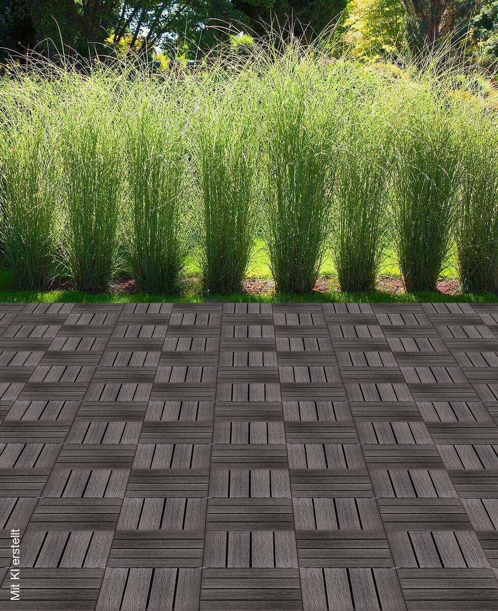 POCOline Terrassenfliese WPC, 6 Stück im Paket grau B/L: ca. 30x30 cm
