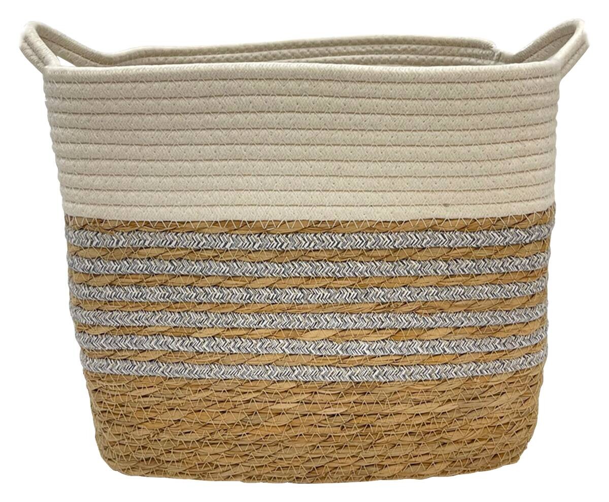 POCOline Korb grau Baumwolle B/H/L: ca. 27x29x35 cm