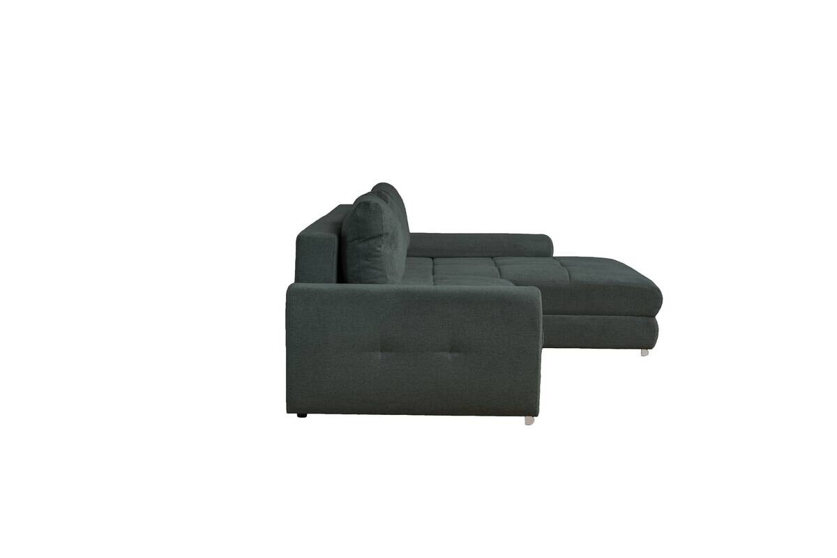 Ecksofa mit Bettfunktion und Bettkasten Lorenz grün Microfaser B/H/T: ca. 284x74x180 cm