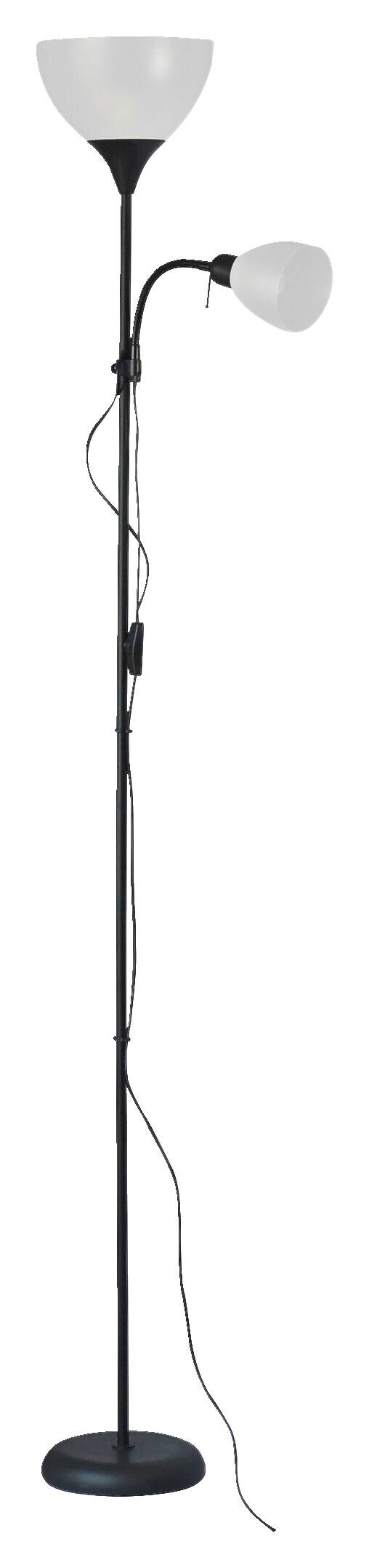 Sensation Stehlampe Biro Promo schwarz weiß Metall Kunststoff H: ca. 180 cm E27 2 Brennstellen