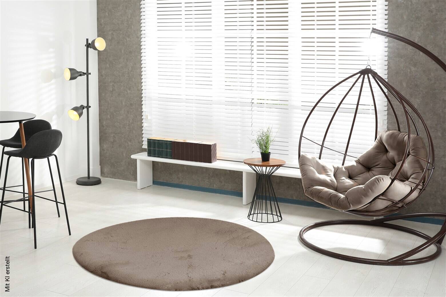 Padiro Hochflorteppich Rabbit Light 525 taupe D: ca. 160 cm