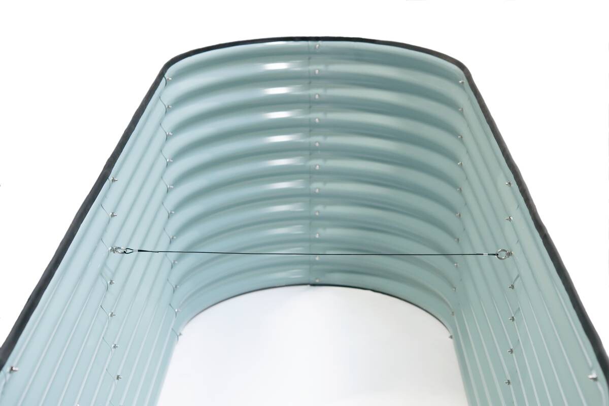 Westmann Hochbeet Oval silber Metall B/H/L: ca. 80x82x240 cm