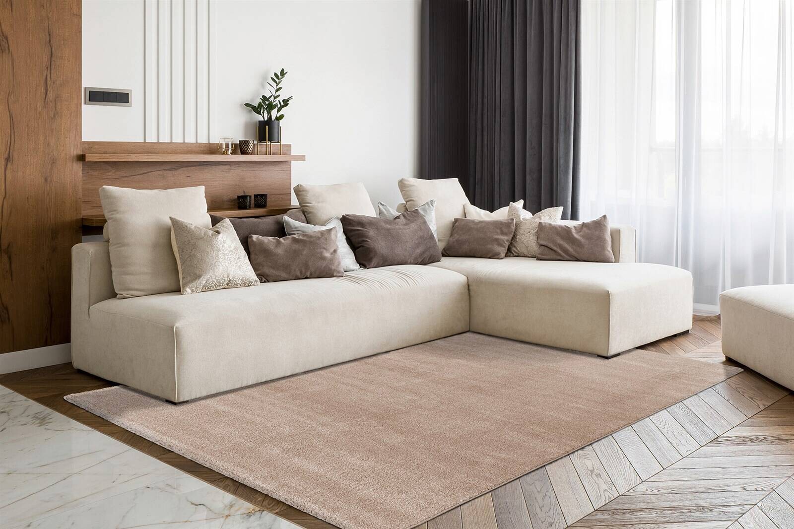 Arte Espina Kurzflorteppich Nila 125 taupe B/H/L: ca. 160x2x230 cm