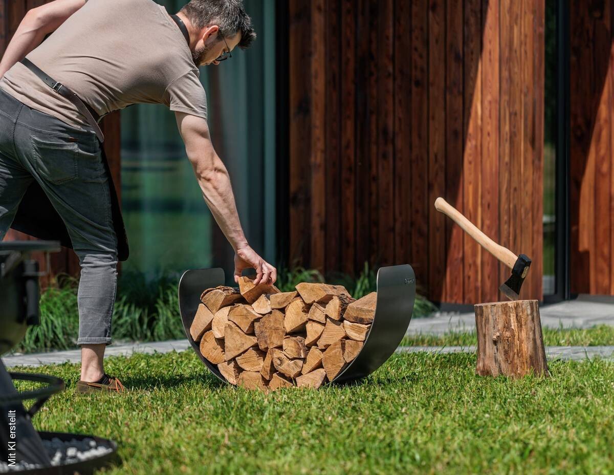 CookKing Kaminholzregal Turyn 70 schwarz B/H/T: ca. 70x45x36 cm