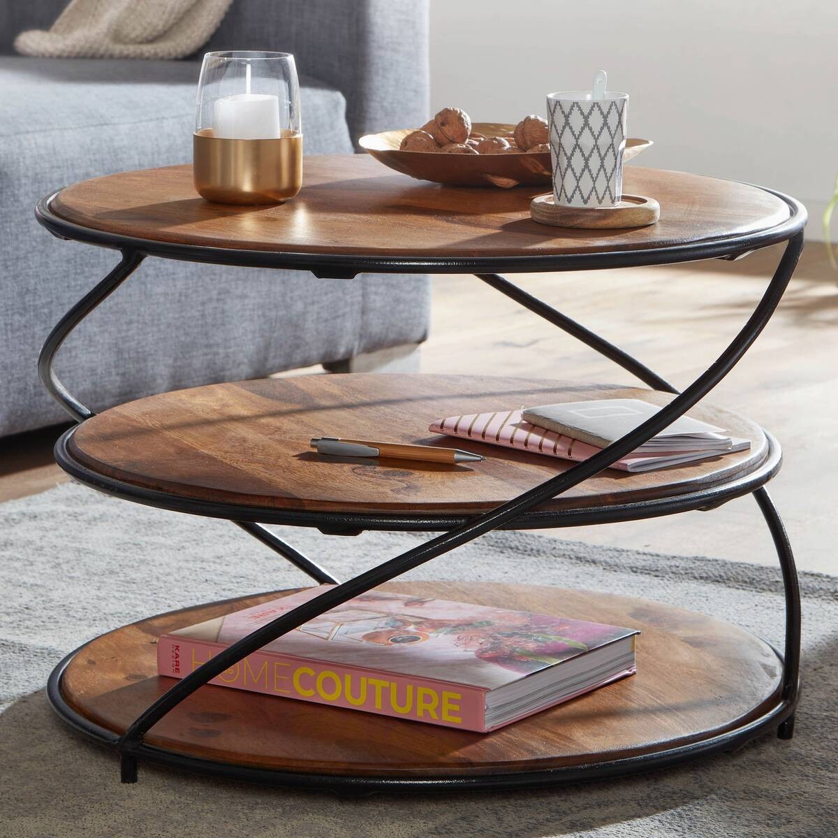 Wohnling Couchtisch braun B/H/T: ca. 58x40x58 cm