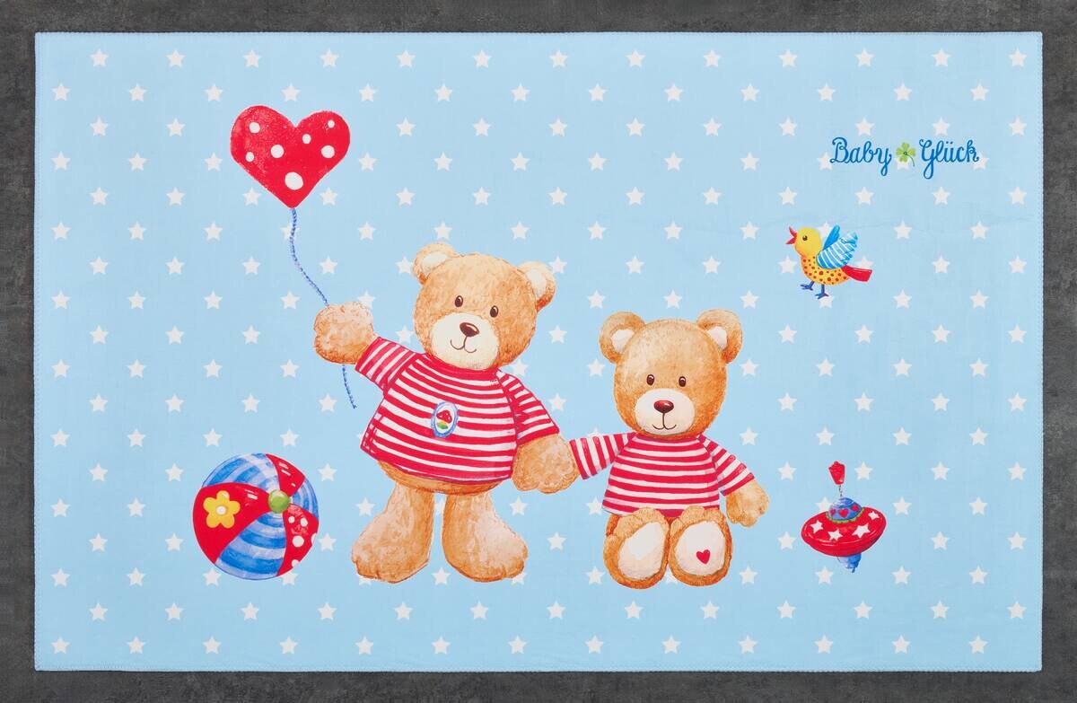 Baby Glück Kinderteppich blau B/L: ca. 100x160 cm