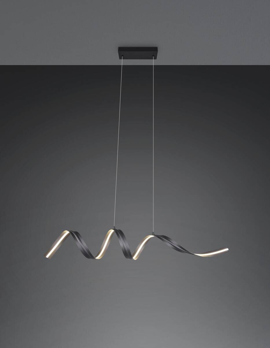 Reality LED-Pendelleuchte Tivor schwarz Metall B/H/T: ca. 109x150x19,5 cm