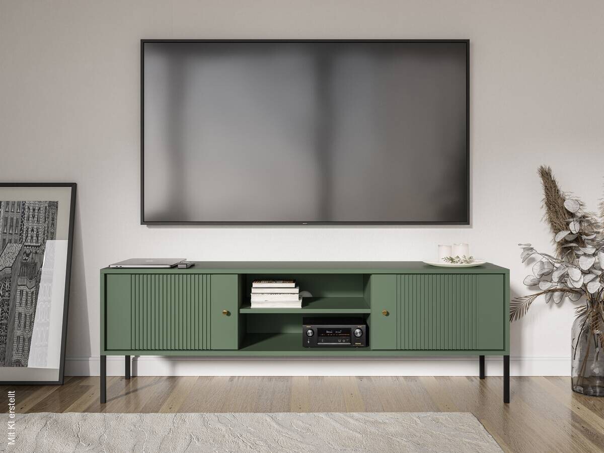 TV-Lowboard ISEO grün B/H/T: ca. 154,5x50,5x39 cm