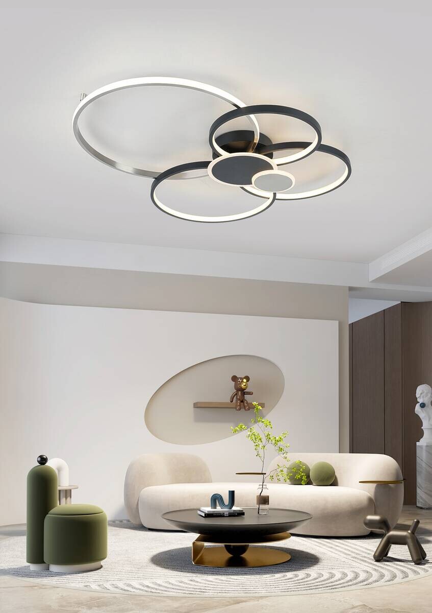 Nolo LED-Deckenleuchte Big schwarz Aluminium B/H/L: ca. 64x11x80 cm