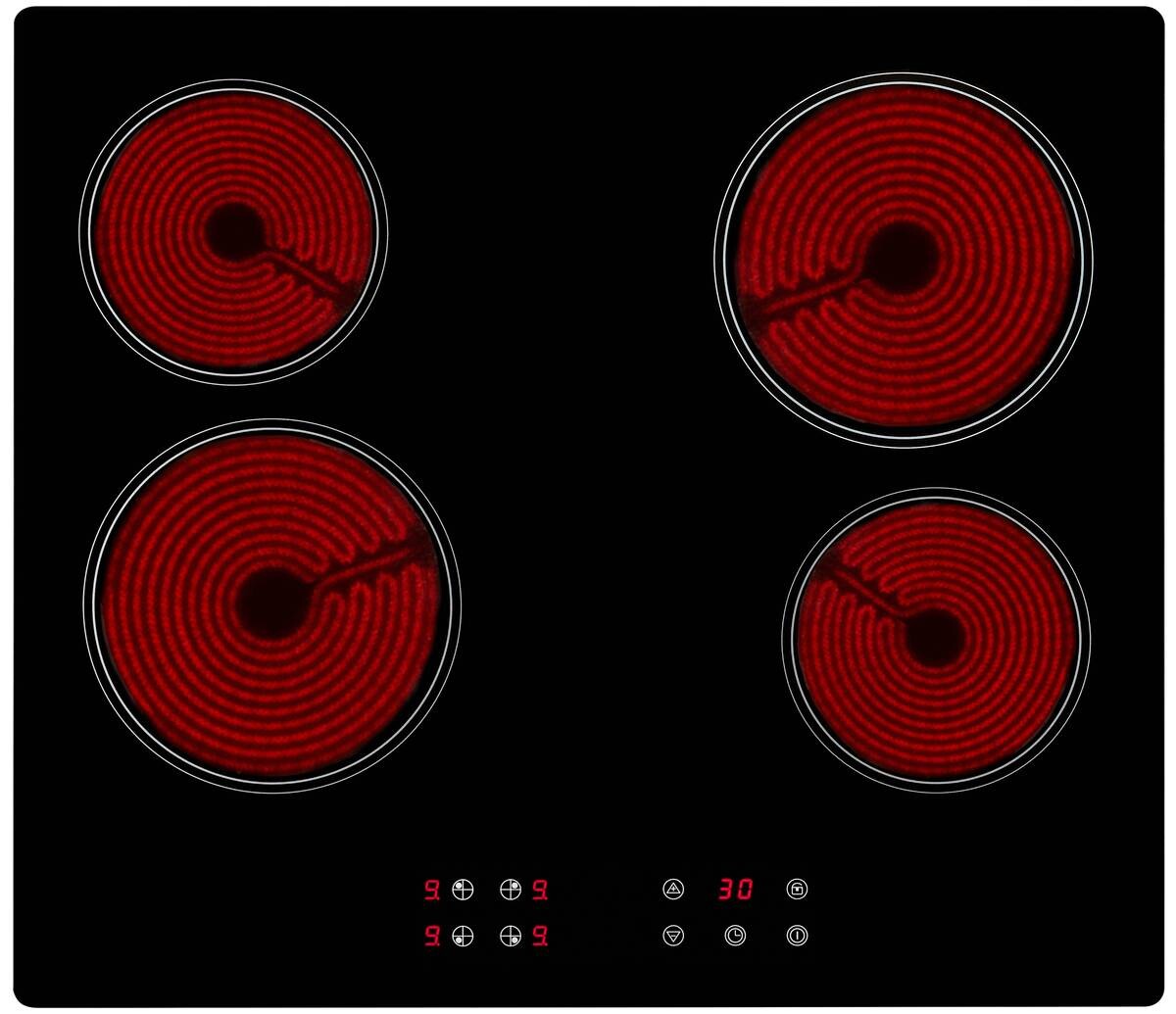 exquisit Glaskeramikkochfeld EKC601-2.2 schwarz B/H/T: ca. 58x5x51 cm