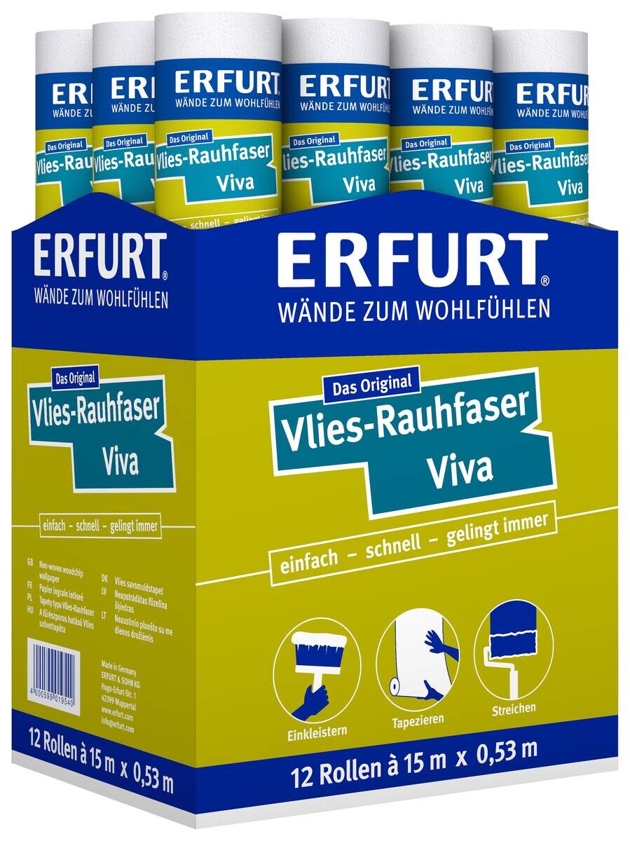 Erfurt Rauhfaser Viva weiß B/L: ca. 53x1500 cm