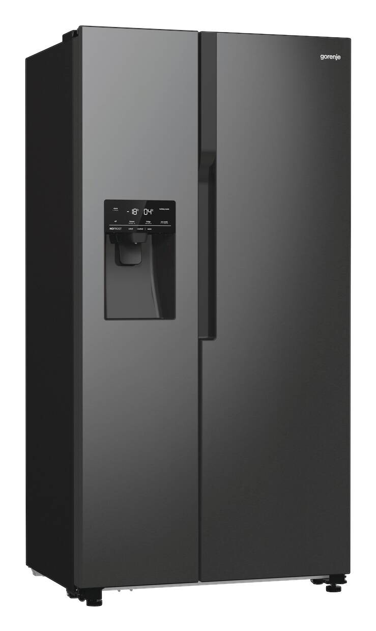 Gorenje Side-by-Side NRR9ESBXL Ice Crushed EEK: E Spektrum: A bis G Kühlen: 376 Gefrieren: 190 39dB schwarz B/H/T: ca. 92x179x70 cm
