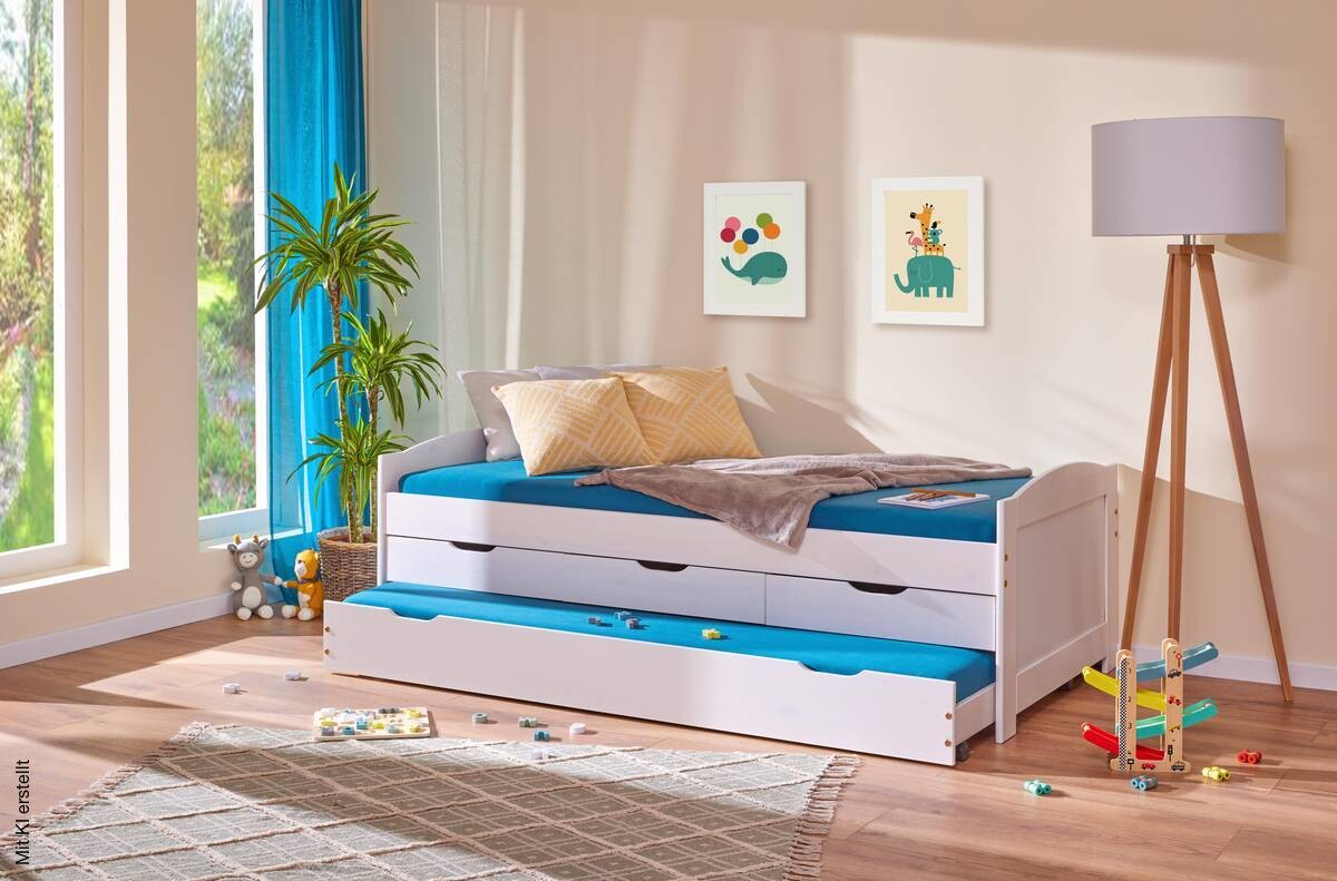 Funktionsbett Ulli weiß Liegefläche B/L: ca. 90x200 cm
