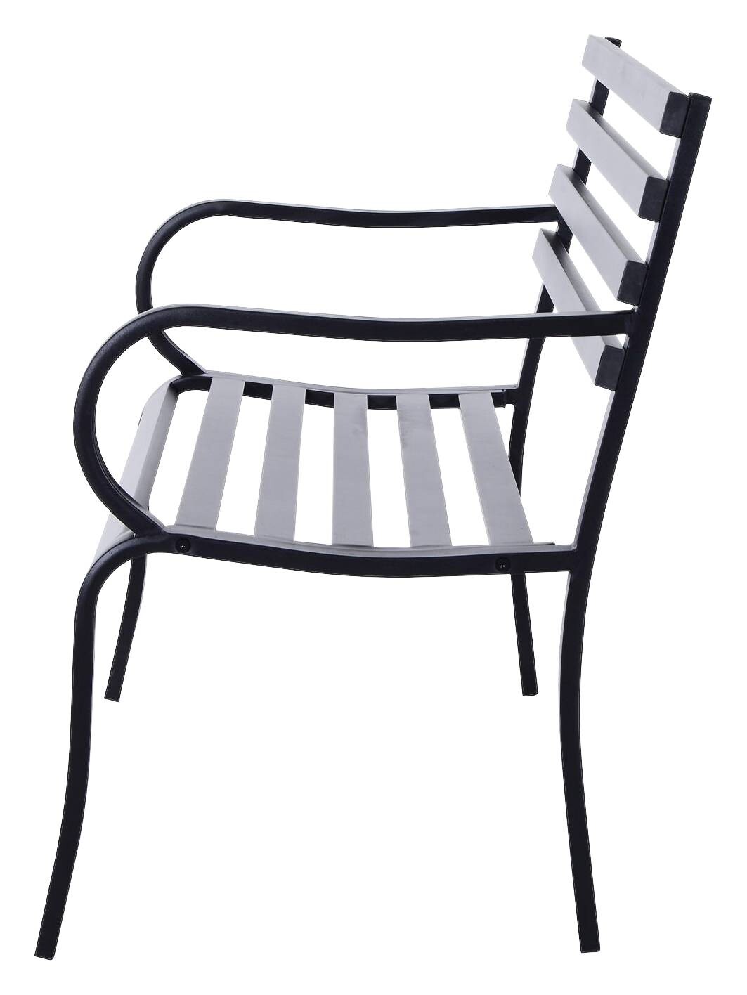 Outsunny Gartenbank schwarz Metall B/H/L: ca. 62x82x125 cm