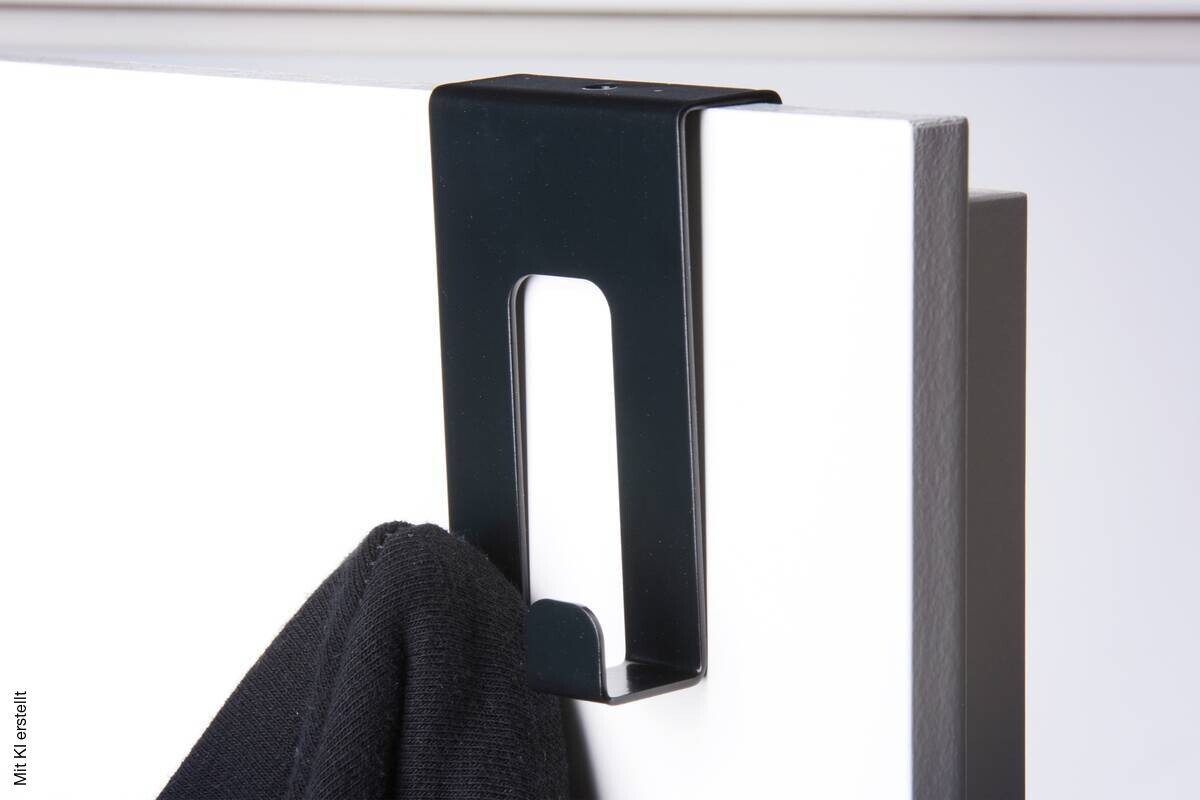 Türgarderobe Hook 2 anthrazit pulverbeschichtet Metall B/H/T: ca. 5,01x8x4,2 cm