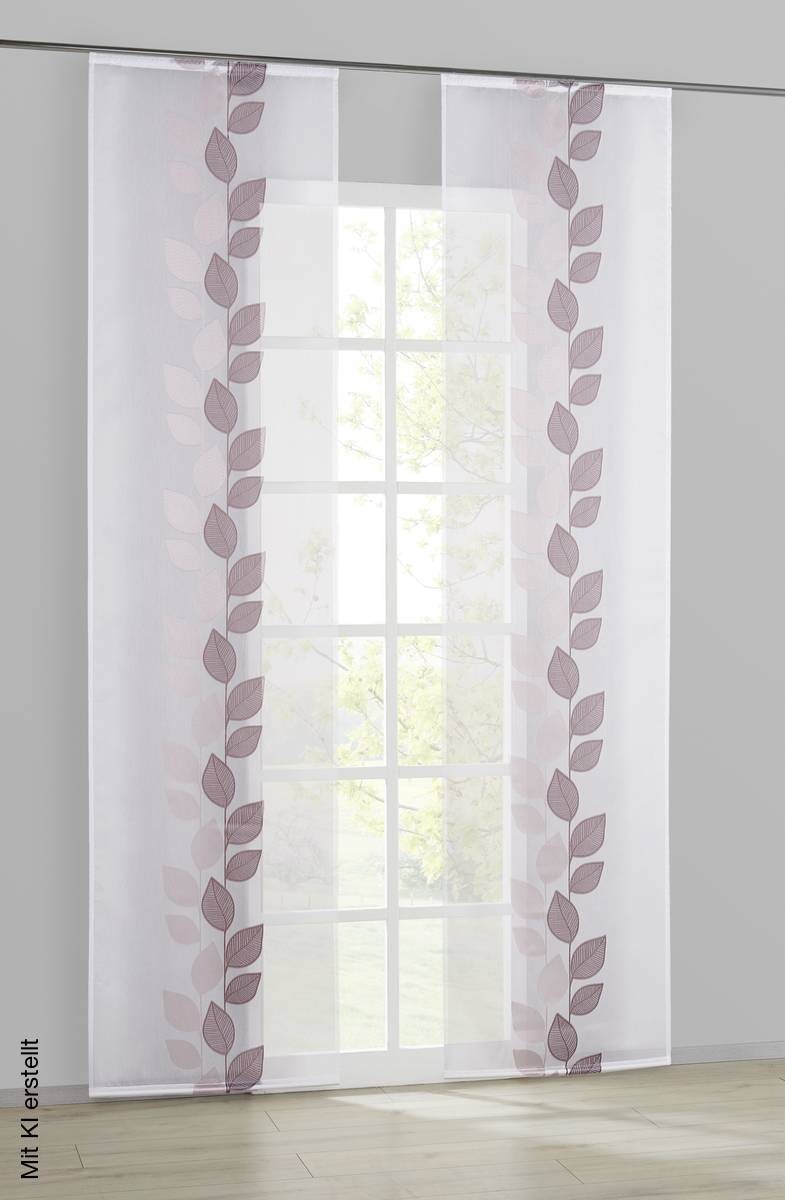 POCOline Schiebevorhang Pantheon rosé 100% Polyester B/L: ca. 60x245 cm