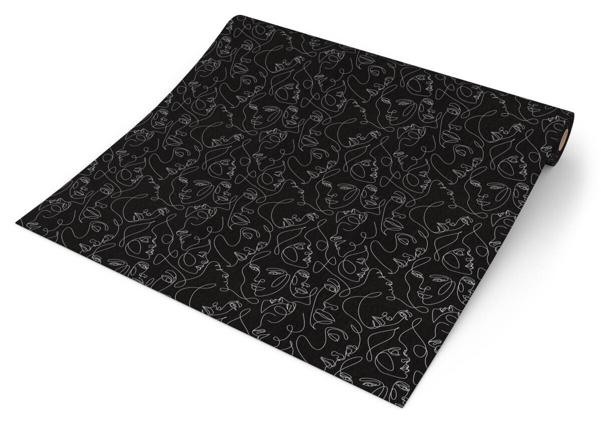 Vliestapete Abstrakt schwarz silber B/L: ca. 53x1005 cm