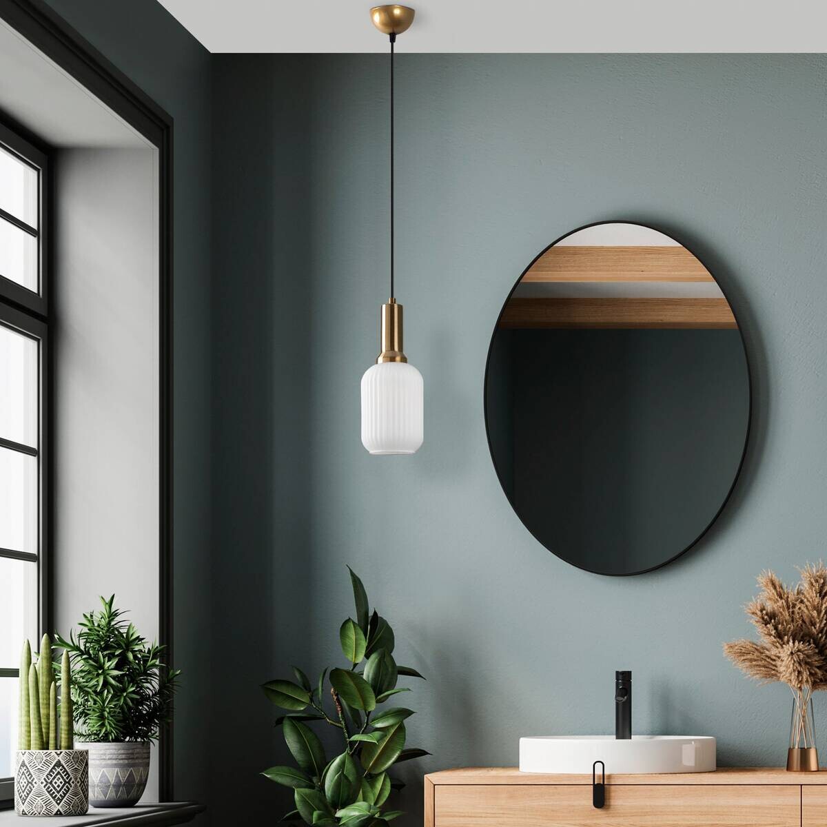 Opviq Pendelleuchte Asker-15191 gold Glas Metall B/H/T/L/D: ca. 13x118x13x13x13 cm E27 1 Brennstellen