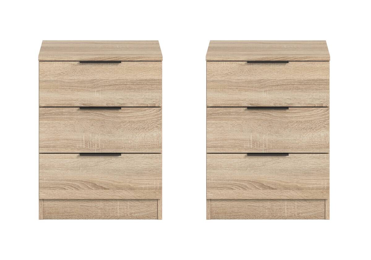 Nachtkonsolen KOPENHAGEN, Set Eiche Sonoma Nachbildung B/H/T: ca. 45x60x40 cm